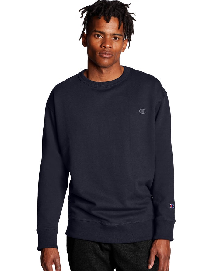 Champion Powerblend Fleece Crew C Logo - Miesten Laivastonsininen Collegepaita - Suomi 7569012-RD